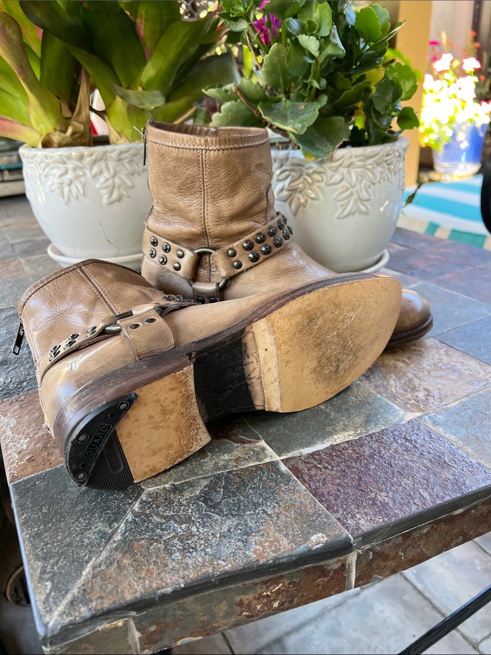Frye Phillips Studded Harness Ankle Boots in Taupe 8 - Picture 4 of 6